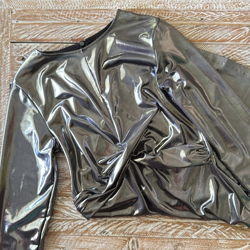 🩶Zara Girls Silver Metallic Knot Dress🩶 Size 11–12 - Picture 8 of 10
